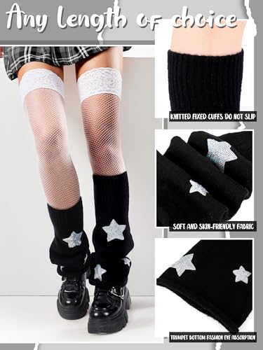 Image of Geyoga Y2k Accessories Harajuku Leg Warmers Gyaru Clothes Japanese Kawaii Girls Leg Warmers Goth Cute Lolita Knit Boot Socks