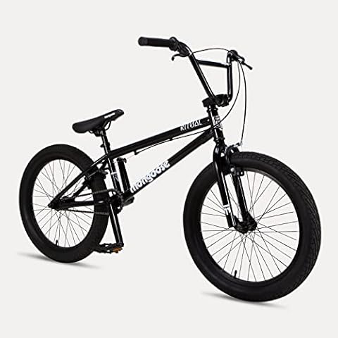 Mongoose Ritual Kids/Youth BMX Bike, 51 Centimeter Wheels, Hi-Ten Steel Frame, Caliper Brakes, Black Cover