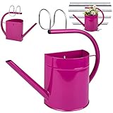 alles-meine.de GmbH Hänge - Topf/Blumentopf/Wandvase/Hängetopf Farbwahl Ø 35 cm - Metall - pink/Purpur/violett/rosa - lila - Gießkanne - HALB RUND - Hängend/mit..