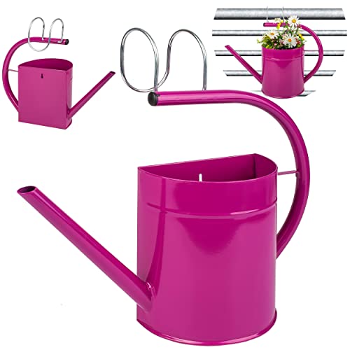 Preisvergleich Produktbild alles-meine.de GmbH Hänge - Topf / Blumentopf / Wandvase / Hängetopf Farbwahl Ø 35 cm - Metall - pink / Purpur / violett / rosa - lila - Gießkanne - HALB RUND - Hängend / mit..