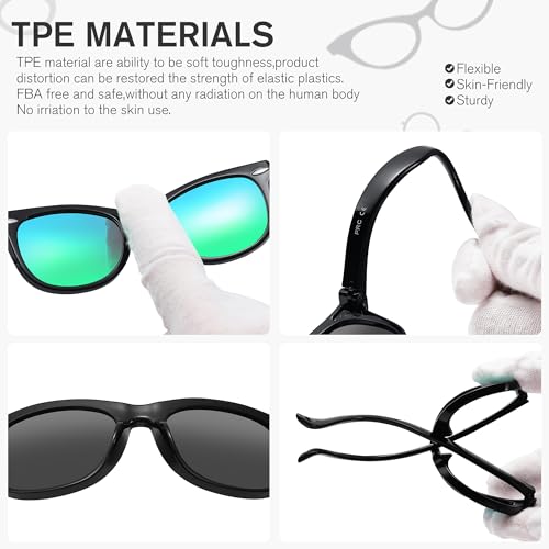 LIU·WEN Óculos de sol polarizados fofos para bebês – Flexível dobrável com alça para recém-nascidos,