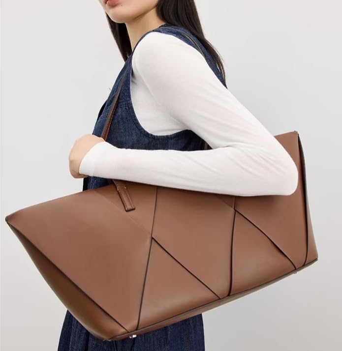 Woven Tote Bag Large Capacity Zipper Handbag Shoulder Bag Hobo Underarm Bags for Travel - Image 7