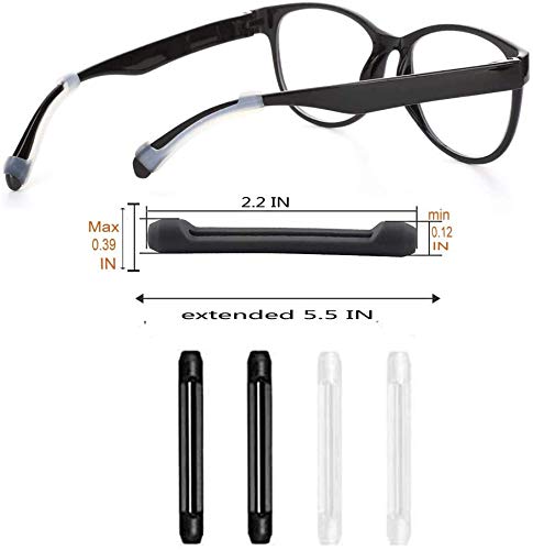 Zotech 12 Pairs Eyeglass Retainers – Silicone Anti-Slip Holders & Ear Hooks For Glasses & Sunglasses (Black)