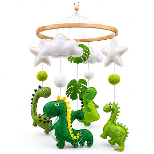 Mobile de lit animaux de la forêt en bois et feutre artisanal