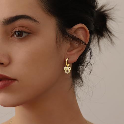 Sterling Silver Mouse Earrings, Sparkling Cubic Zirconia Bow Mouse Hoop Earrings, Hypoallergenic Cute Jewelry Gifts for Women Daughter Granddaughter Niece3