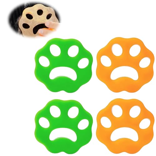 DmDoyy 4 Pcs Atrapa Pelos Lavadora, Depiladora De Mascotas, Reutilizables Pelota De Lavado Pieles Y Lavandería Recogedor De Pelo Pegajoso Removedor Para Todas Las Mascotas