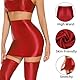 Glänzende Miniröcke für Frauen, glänzende Taille Bodycon Bleistiftrock, bloß durch schlanke fit einfache Hüfte Kurze Röcke, elastischer nasses Look Neon Rock Slips für Rave Party Nightclub Clubwear