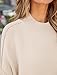 ZESICA Women's Fall 2025 Casual Long Sleeve Crew Neck Side Slit Oversized Ribbed Knit Pullover Sweater Tops,Beige,Meidum