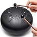 Lronbird Steel Tongue Drum Percussion, 6 Inch 8 Notes Musical Instruments, Music Gifts for Family Friends (Black)