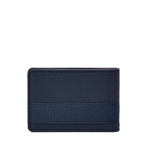 Image of Fossil Rowan Nylon Front Pocket Bifold Men's Wallets, Slim Front Pocket Wallet for Men, Navy Blue