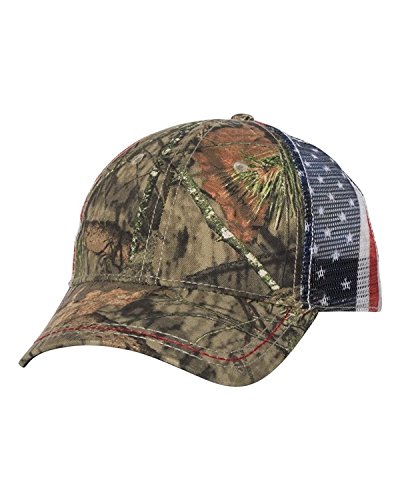 American Flag Meshback Camo Cap