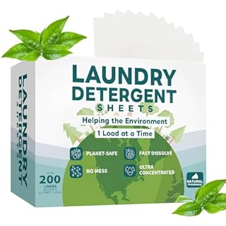 Fogli Detersivo Bucato 200 Lavaggi (100×2 Fogli), Detersivo Universale Senza Plastica ed Ecologico, Biodegradabile e Solubile in Acqua, Compatto e Ideale per Viaggi e Casa
