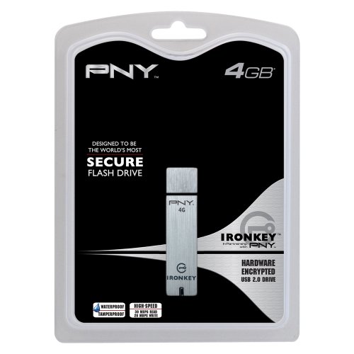 PNY-4GB IronKey Hardware encrypted USB 2,0 Flash Drive-Chiavetta USB Argento ()