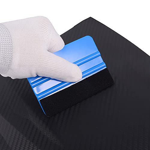 4 Pcs Felt Edge Squeegee Vinyl Wrap Squeegee Applicator,Vinyl Squeegee with Felt, Vinyl Wrap Tools for Car Window Tint, Car Wrapping, Self-Adhesive Film Plastic Tool Felt Edge - Image 4