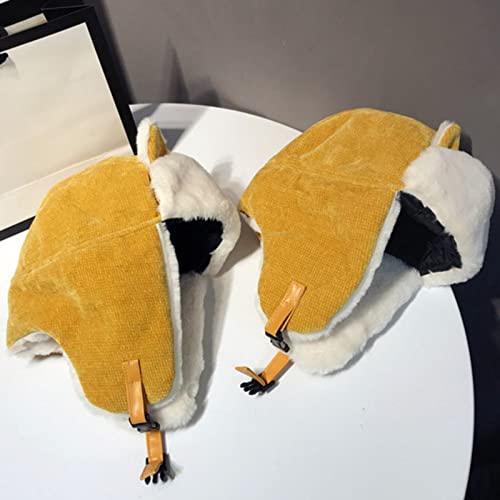 Obosoyo Womens Winter Hats With Lovely Cat Ear Fashion Trooper Aviator Earflap Cap Outdoor Ski Hat Ushanka Buckle Closure Yellow thumb #7