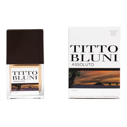 TITTO BLUNI - Assoluto Uomo, Colonia Hombre, 30 ml, Formato Viaje en Spray, Perfume Hombre, Eau de Toilette Natural y Masculina, Aroma Floral Amaderado, Fragancia Fresca y de Larga Duración
