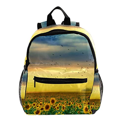 Sac à dos pour garçons motif tournesol champ et nuages 30cm