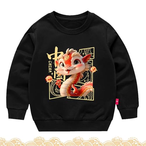 Boys New Year Printed Sweatsuit Winter Warm Round Neck Sweatshirt Active Pullover for Toddler Kids3