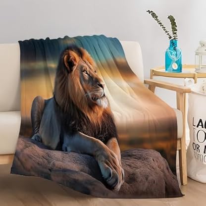 XCQHZYQ Kuscheldecke für Kinder brauner Tierlöwe 130x150 cm Decke Fleecedecke Sofadecke Kinderdecke, Superweiche Flanell Wohndecke Geschenke für Jungen Mädchen – Bild 6