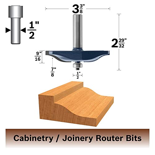 Bosch 85640M 3-3/8 In. X 9/16 In. Carbide Tipped Ogee Raised Panel Bit #TOP1