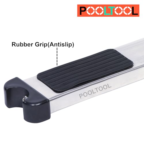 Image of POOLTOOL Swimming Pool Ladder 3 Steps, Replacement Ladder Step Stainless Steel 304 with Rubber Grip (Antislip) Long Lasting, Universal Size, SS 3 Pcs /Set