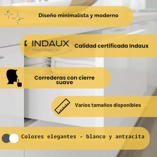 Miniatura 3 de Cajón En Kit De Extracción Total Para Ambiente, Baño, Cocina, Oficina, Nuevo Diseño Delgado, Capacidad De 40 Kg, Guías Sincronizadas H 88 Mm - P 450 Mm Blanco