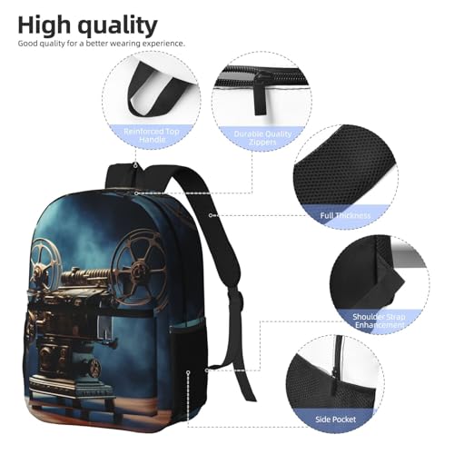 Mochila de viaje Old Movie Projector para mujeres y hombres, funda para laptop de 15.6 pulgadas, impermeable para trabajo y negocios miniatura 3