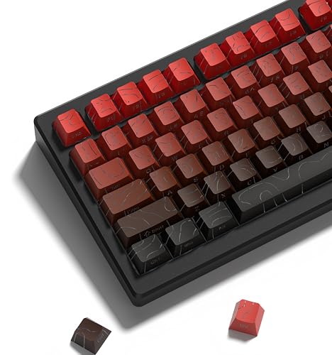 Rosso nero topografica keycaps linea retroilluminato keycaps shine through tasti tastiera laterale stampato tappi chiave cherry profilo keycap set per 61/64/66/68/71/75/84/87 tastiere