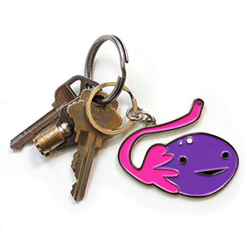 I Heart Guts Ovary Keychain - Ova Achiever - 2" Engraved Enamel Metal Keychain #TOP2