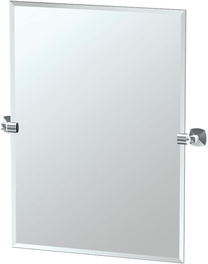 Gatco 4159S Jewel Frameless Rectangle Mirror, Satin Nickel, 31.5"H