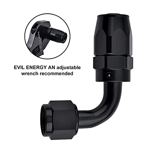 Evil Energy 4An Hose End Fitting 90 Degree Swivel Aluminum Black #TOP4