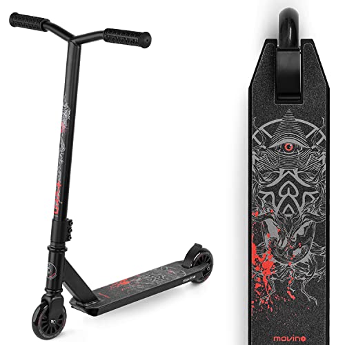 Movino Tyro Stunt Scooter Roller | Trick Scooter für Kinder | Freestyle Scooter | ABEC 9 | Kick Scooter für Kinder mit 100mm Rad | 6061 Aluminium Deck | Weight 2.89 kg (Schwarz)