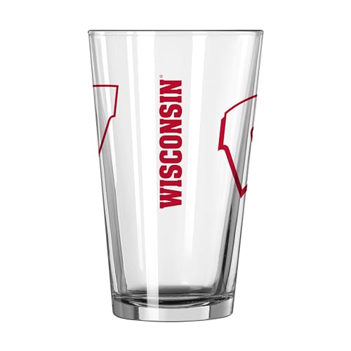 Image of Logo Brands NCAA 16 oz Pint Glass - Durable Glass With Bold Team Color- Chip-Resistant Rim Drinkware For Fans, Tailgates, Home Bars & Everyday Use