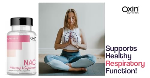 Image of Oxin Nutrition NAC N-Acetyl L-Cysteine - Non GMO - Gluten Free Lungs Respiratory Support (60 Capsules)