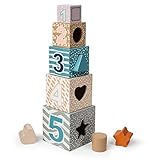 Mary Meyer Leika Wooden Toys Nesting & Stacking Blocks Montessori Toys for 18+ Months Old Toddler Preschool Gifts, 3.5 x 13.5-Inches, Woodland Animals