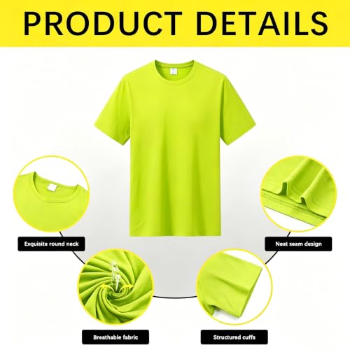 Image of ORJ 2 Pack Men t Shirts Crew Neck Short Sleeve Men's Undershirt Plain Polyester tee Bulk Stretch Soft Tees