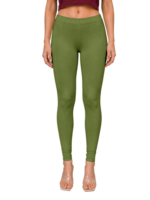Image of TRENDMALLS Women's Microfiber Elastane Stretch Soft Churidar Length Leggings with Ultrasoft Waistband