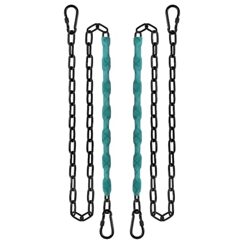 JACNITAD 64inch Hanging Swing Chair Chain (2)+ 4 Free Quick Links 1000LB Load Bearing Indoor and Outdoor Playground Swings Hammocks Sandbags Swing Chains