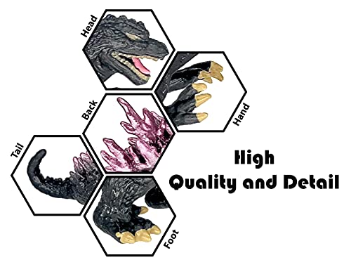Twcare Set Of 4 Godzilla Toys Movable Joint Action Figures King Of The Monsters Burning Heisei Mecha Ghidorah Pack Plastic Mini Dinosaur Birthday Kids Cake Toppers Package #TOP2