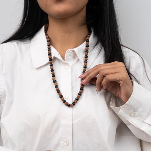 Image of Astrotalk Divya Rudraksha Karungali Mala 8mm 108+1 Beads | Original Rudraksha and karungali malai for Protection & Peace | Jap Mala for Meditation | Gift for Man & Woman | Premium Gift Box