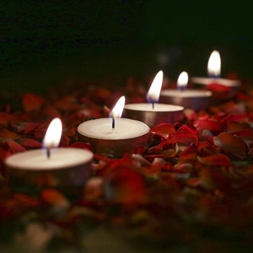Image of Amazon Brand - Solimo Wax Tealight Candles (Set of 100, Unscented)