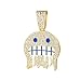 LCWLJL Golden Smiling Face Hip-hop Cuban Chain, Rhinestone Pendant Necklace Jewelry For Men，Men's Fashion Jewelry