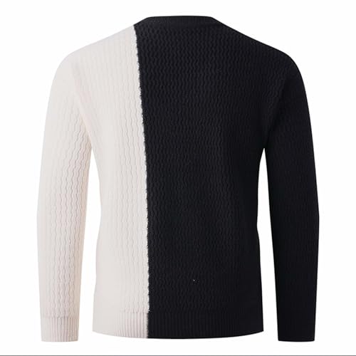 Mens Color Block Sweaters Long Sleeve Casual Fashion Cable Knitted Slim Fit Pullover Top Fall Winter Knitwear4