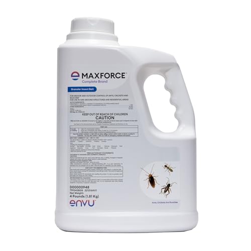 Image of Maxforce Complete Granular Insect Bait 4 lb | for Indoor and Outdoor Perimeter Use | Delayed Kill for Colony Control | Effective Against Ants, Roaches, Silverfish, Earwigs, and Other Crawling Insects