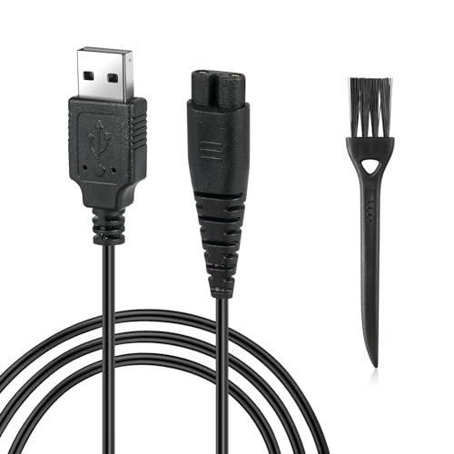 Vicloon Hatteker Rasierer Ladegerät, 5V Shaver Ladekabel Mit kleinem Pinsel, Beard Trimmer Ladegerät Epilierer Charger Compatible für RFC-588、RFC-598、RFC-690、RFC-692、RFC-696、RSCX-9598、RSCX-7568