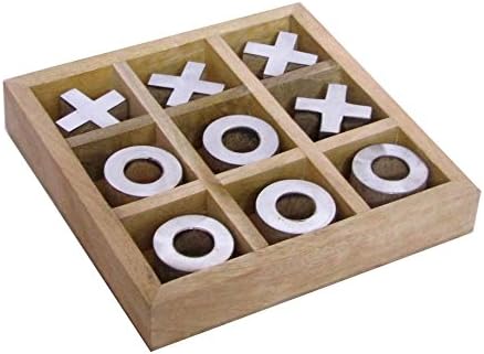 Wooden Tic Tac Toe/Noughts and Crosses and Solitaire Game Unique Handmade Quality Wood Family Board Games