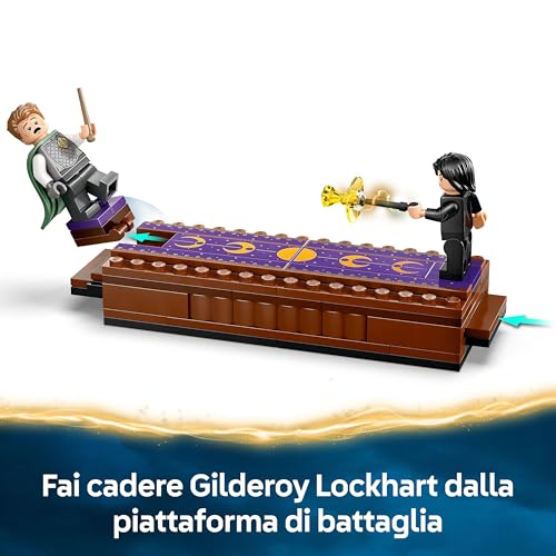 Harry Potter Castello di Hogwarts Club dei Duellanti, 4 Minifigure di Draco Malfoy, Gilderoy Lockhart e Severus Piton da Collezione, Gioco Magico con Funzione di Ribaltamento, Bambini da 8 Anni - Lego - Immagine 4