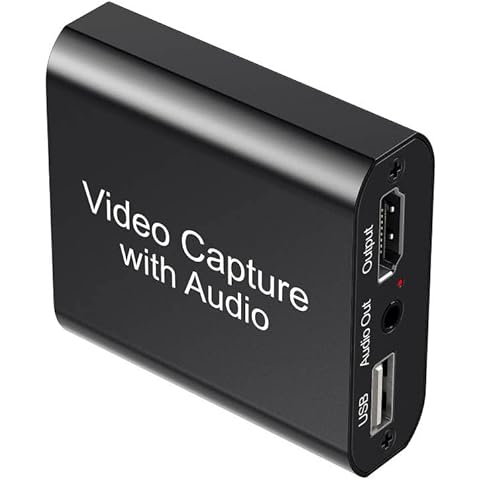 Video Capture Card USB3.0, HDMI Video Capture Device 4K 1080P 60FPS, Game Capture Card for Switch, HD Ultra-low Latency for Live Streaming, Work with PS4/PS5/Xbox/PC/Mac Windows 10/11 Cover