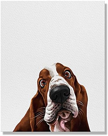 Amazon Wayfare Art かわいいバセットハウンドドッグ キャンバスプリント アートワーク 壁アートポスター 自宅 オフィス リビングルーム デコレーション 8 X 10インチ ウォールステッカー オンライン通販
