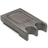 BILLIARDS XPRESS Pool Stick Holder, Portable Cue Stick Claw Rack Holds 2 Cues Against Table, Bar or Chair – Weighted Solid Wood with Rounded Edges and Non-Slip Pad, Includes Slicker and Bag (Gray)